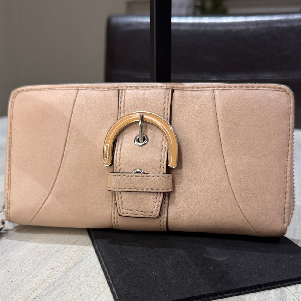 Coach Shimmery Peach SoHo Women's Wallet with Gold Accent